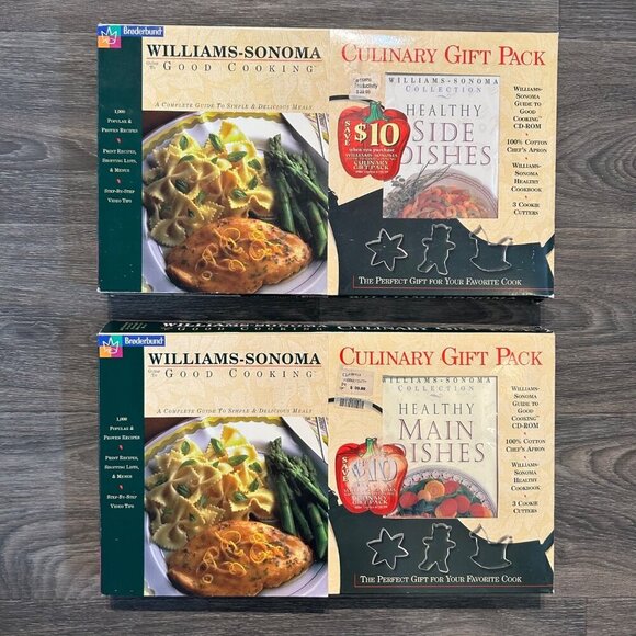 Williams Sonoma Culinary Gift Set Healthy Main Dishes Cookbook Apron 1996 CD ROM - Picture 7 of 7